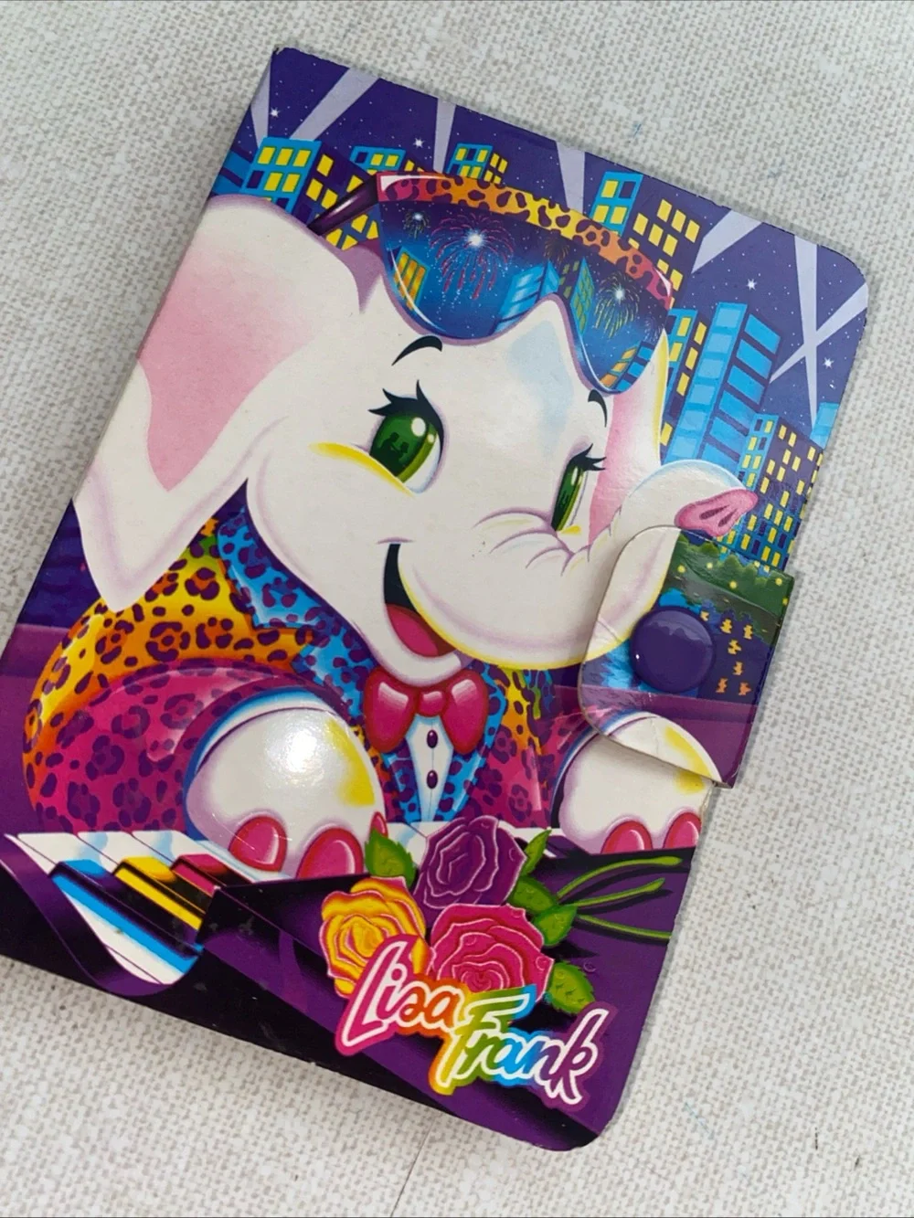 Lisa Frank mini notebook elephant playing piano NOT WRITTEN IN Vintage